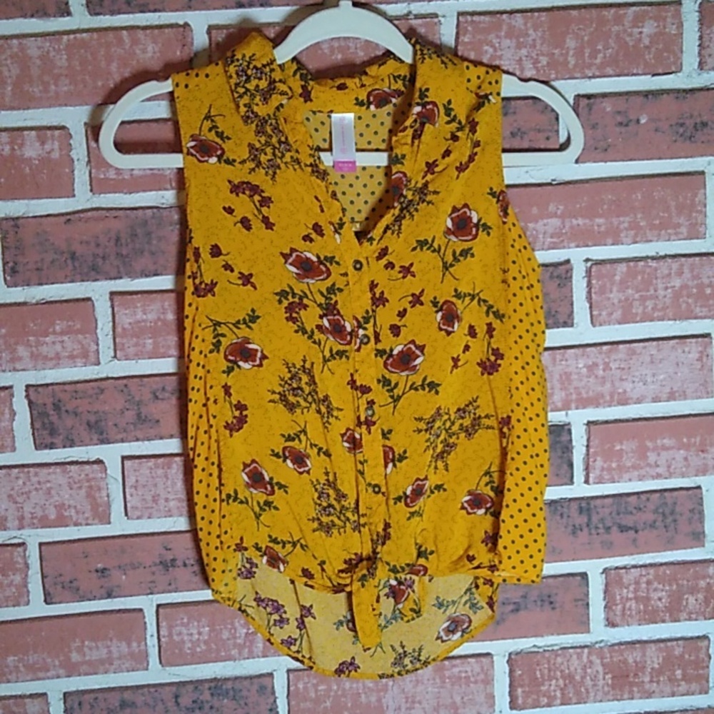 Mustard no boundary floral blouse